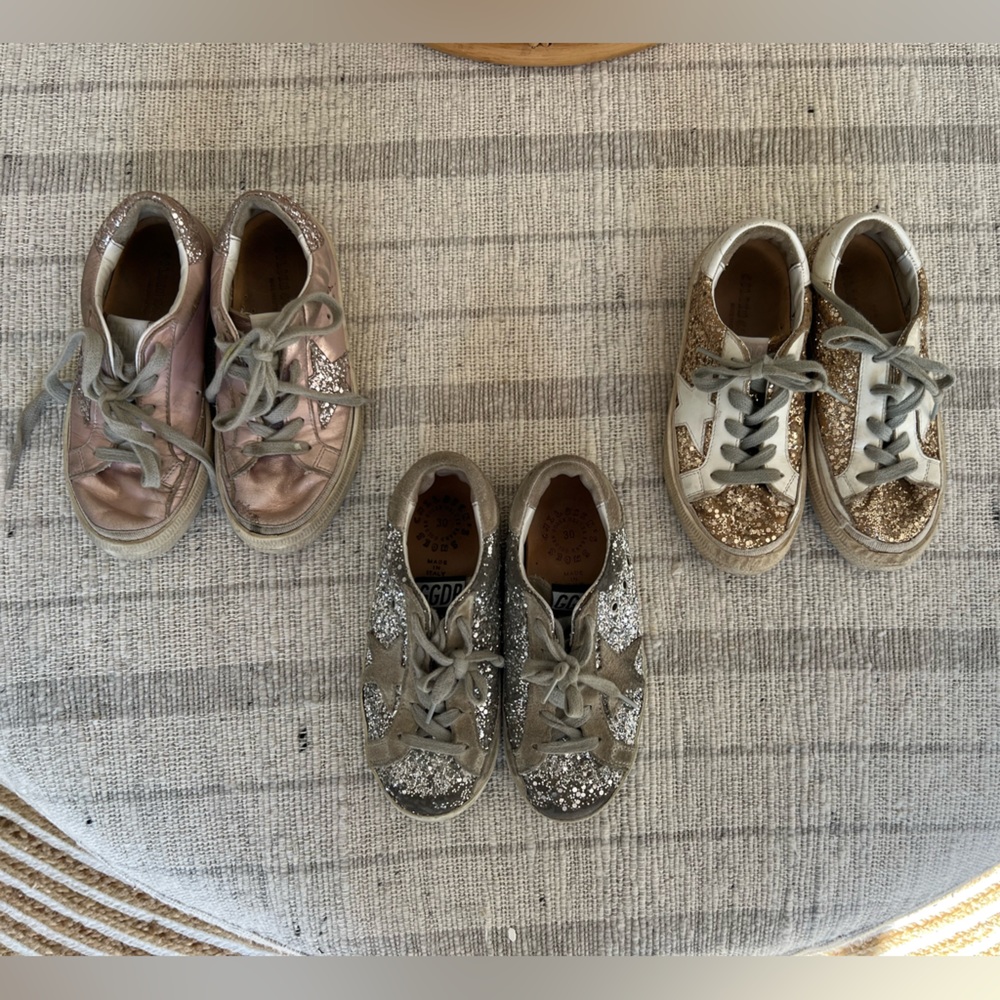 3 pairs kids golden goose sneakers